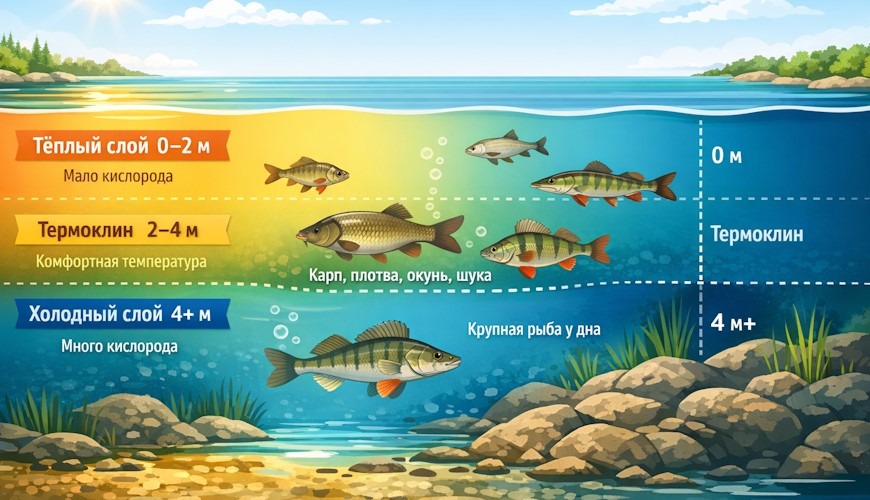 Как формируется термоклин в озерах